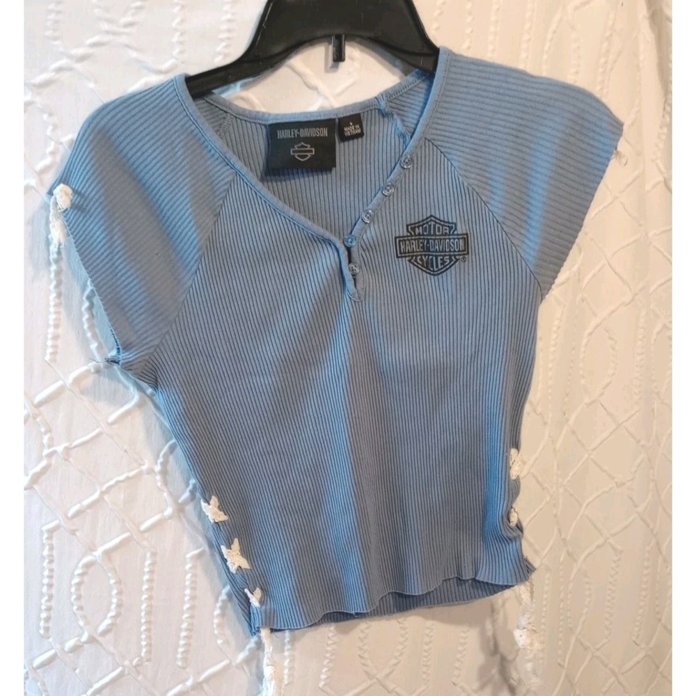 Harley-Davidson M.C. Club Shirt Milwaukee WI. Women's Sz. Small ALTERED